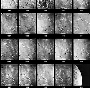 Abb. 1: Lunar Orbiter, Photos der Mondoberfläche (Ausschnitt), 23. 8. 1966