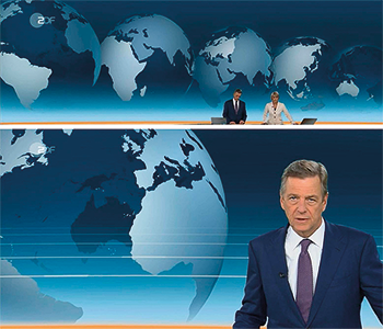 Abb. 12: Globen im Hintergrund des heute journal (10. 4. 2017)