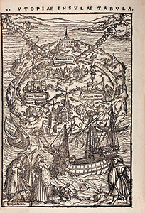 Abb. 18: »Utopiae Insulae Tabula«, aus: Thomas Morus, Utopia (1518)