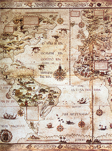 Abb. 20: Ausschnitt aus: Pierre Desceliers, Planisphère (1550)